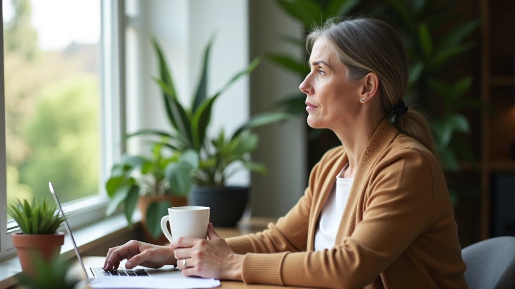 Professional reflecting on career transition and personal reinvention during midlife